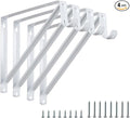 Heavy Duty Closet Rod Brackets 4 Pack, Wall Mounted Closet Shelf Bracket, 11 x 9.5 in Shelves Support Brace with Hook, White with Screws, HOME MASTER HARDWARE