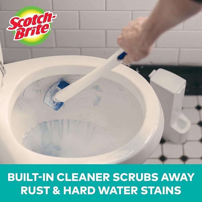 Scotch-Brite Disposable Toilet Scrubber Refills, Scrubs Under the Rim, 40 Disposable Refills
