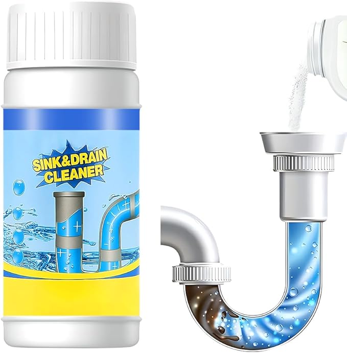 2026 New Sink Drain Cleaners, Powerful Pipe Dredging Agent Foaming Powder, Quick Foaming for Kitchen, Bathroom, Toilet, Tub Shower Drains, Home Cleaning Tool (1 PCS)