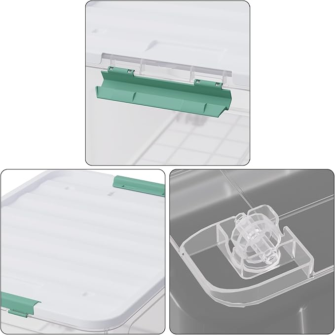 4-Pack Clear Plastic Storage Box with Wheels, 85 Quart Large Plastic Storage Bins with Latch Lids