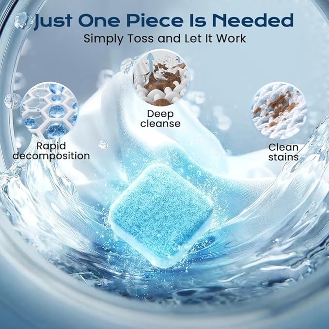 12 Pack Washing Machine Cleaner Tablets for HE Front & Top Load Washers, Deep Cleaning Washer Tablets Help Reduce Odors, Residue & Lint Buildup, Easy Dissolving Laundry Machine Cleaner (12)
