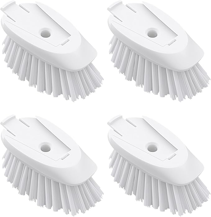 Dish Brush Refills 4 Pack, White Replacement Brush Heads Compatible with OXO Dish Brush & OXO Dish Scrubber