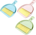 Hitefu Small Broom and Dustpan Set, Mini Dust Pans and Brush Set, Broom with Dustpan Combo Set for Home Cleaning, Sofa, Kitchen, Table, Countertops, Storage Shelves & Pets Area(3 Colors)