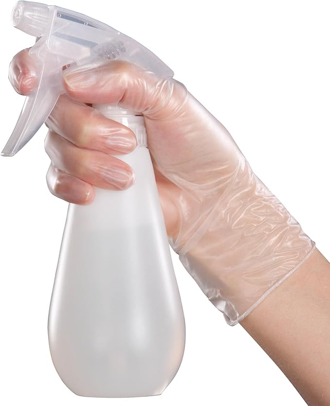 Mr. Clean Vinyl Gloves Disposable Single Use Latex Powder & BPA-Free with Beaded Cuff Construction Touch Sensitivity & Dexterity for Flexible Fit One Size Fits Most, 10-Count