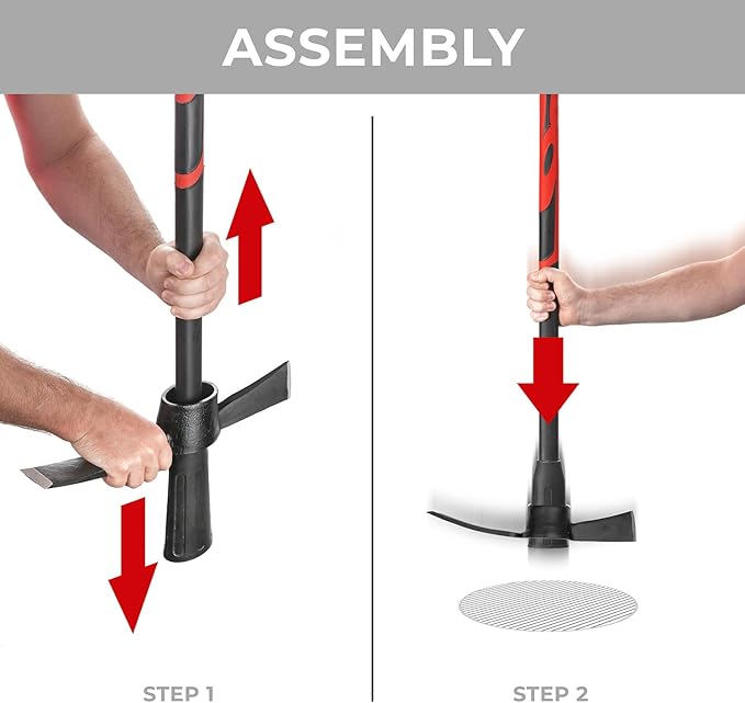 INTERTOOL Cutter Mattock - 36” Digging Tool for Gardening with Cutter & Adze - Non-Slip Fiberglass Handle HT08-0307