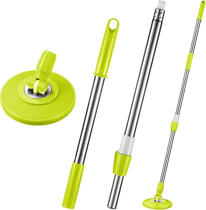 Spin Mop Replacement Handle 360 Degree Spin Mop Pole Handle Replacement Rotating Telescopic Stick for Head Replace Spinning Household Cleaning Accessories for Home(Green)