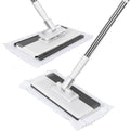 Mini Sweeper Mop,Masthome Reusable Clamp Mop with 50 " Stainless Steel Handle,1 Second Installation,Compatible with Swiffer Pads,Flat Dust Mops for House Wall, Windows, Corners - 1 Sweeping Cloth