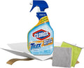 Plus Tilex Remover With Bleach 32 Oz Bundle With Microfiber Cleaning Cloth For Bathroom Surface Spray Routines & Stain-Lifting Tasks — Gift Set (2 Items)
