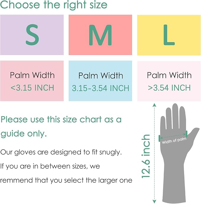 12 Pairs Rubber Cleaning Gloves for Dishwashing Reusable Kitchen Gloves for Washing Dishes and Household