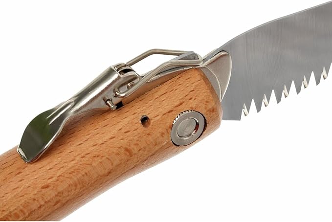 Opinel Folding Saw - Gardening and Camping Folding Carbon Steel Saw with Beechwood Handle