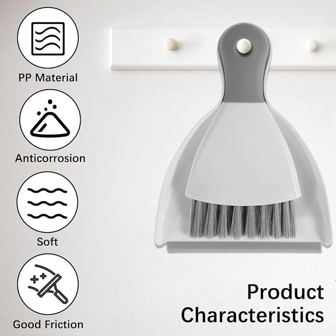 Mini Dustpan and Brush Set Portable Table Top Cleaning Brush and Dustpan Set Dining Table Crumb Sweeper with Soft Bristles Multipurpose Desktop Keyboard Cleaning Tools for Home Office