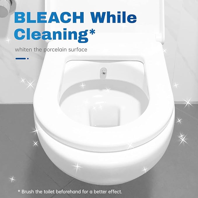 Vacplus Toilet Bowl Cleaner Tablets 50 PACK, Automatic Toilet Bowl Cleaners with Bleach for Deodorizing and Descaling, Bathroom Cleaner Against Tough Stains