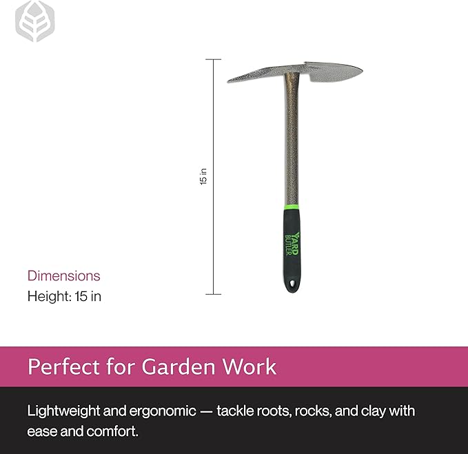 Yard Butler Terra Garden Hand Tools - Weeding Hand Tiller Tool for Efficient Gardening - Weed Remover Tool for Lawn & Garden Care - Durable Gardening Accessory, Planter