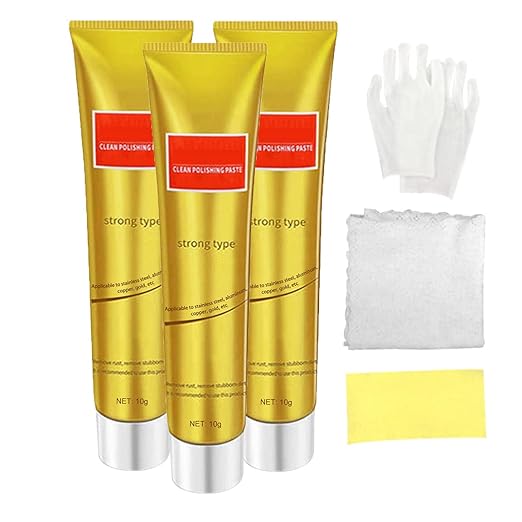 Instashine Metal Polish Cream, Ultimate Metal Polish Cream, All Metal Polish Cream, Instashine Metal Polish, Ultimate Metal Polishing Cream for Stainless Steel/Aluminum/Brass/Copper (3Pcs)