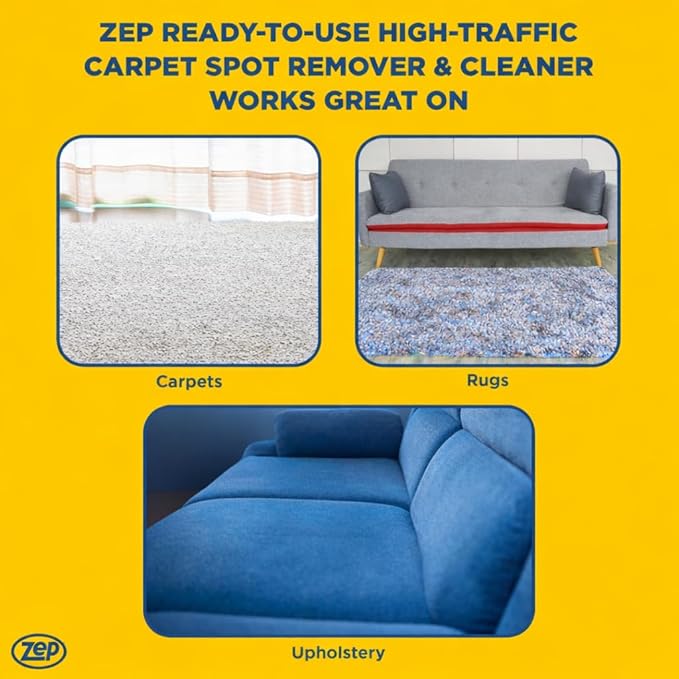 Zep High Traffic Carpet Cleaner - 1 Gallon (Case of 2) ZUHTC128 - Penetrating Formula Removes Deep Stains; Making High-Traffic Areas Look New Again