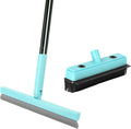 Floor Squeegee with 180° Rotating Head,with Rubber Broom for Carpet Pet Hair Remover,air Broom,for pet Removal Fluff Carpet, Hardwood Floor, Cleans Glass, Fine Dust, Hair, Liquid (Black)
