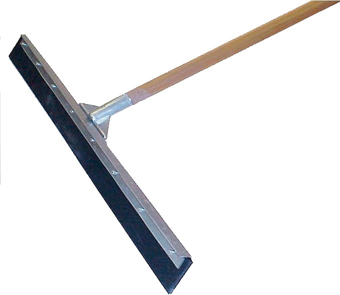 MARSHALLTOWN Asphalt Squeegee, 24 Inch Neoprene Straight Blade, 60 Inch Wood Handle, Spread Sealer Over Asphalt, Reversible, RED700244