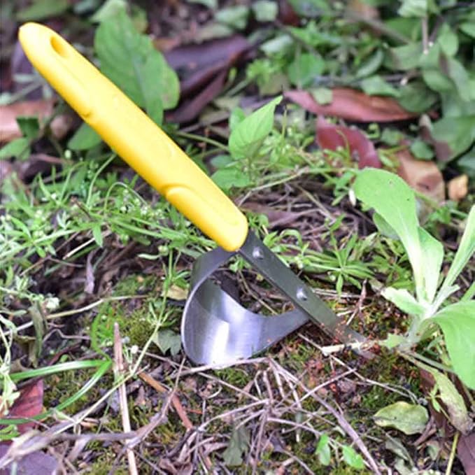 Hand Weeder Tool,Stainless Steel Weed Puller Tool with Metal Leverage Base to Easy Weed Removal & Deeper Root Digging,Garden Weeding Tools with Ergonomic Handle