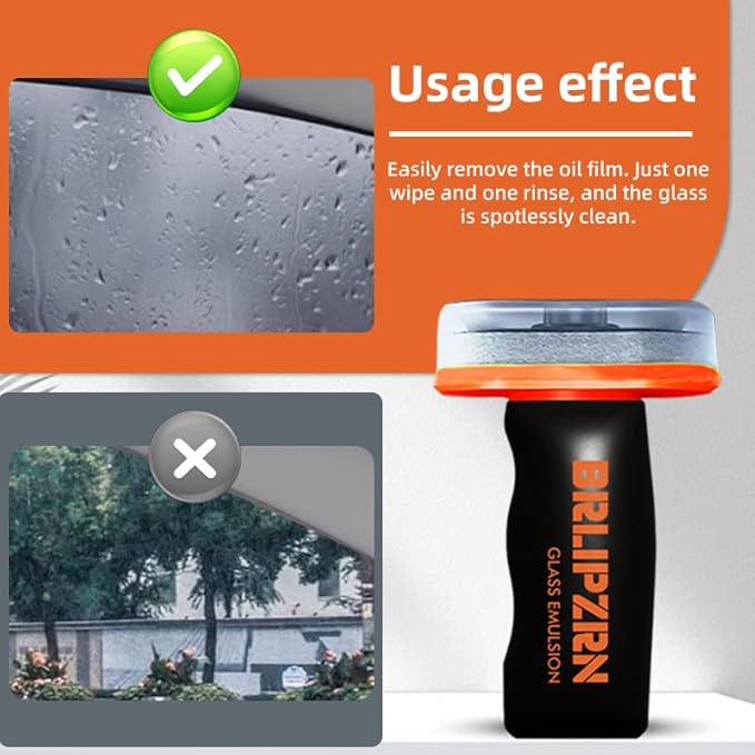 glass guard Glass Oil Film Remover for Car, Roll-On Glass Compound with Cleaning Board, Removes Oil Film, Improve Windshield Clarity for Safe Driving