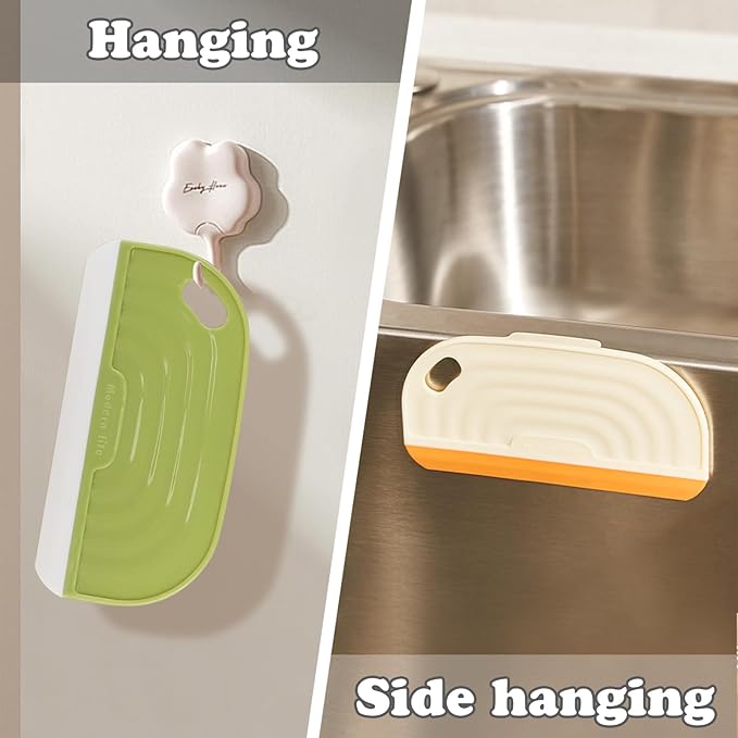 2 PCS Small Handhold Squeegee for Household, Mini Size Silicon Cleaning Scraper with Hanging Design, Water Wiper Scraper for Cleaning Glass Mirror Bathroom Kitchen Countertop (2 pcs, Yellow)