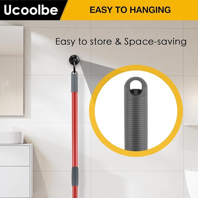 Spin Mop Replacement Handle Compatible with O-Cedar Spin Mop & Bucket System, 4-Section 30" to 58" Mops Handle Replacement Stick for Floor Cleaning, Mops Head & Base Not Include