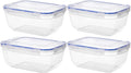 Superio Plastic Food Storage Containers with airtight Lid for Pantry, Fridge- BPA Free, Leakproof Sealed Container- Microwave, Dishwasher and Freezer Safe, Clear (17 Cup- 4 Pack)