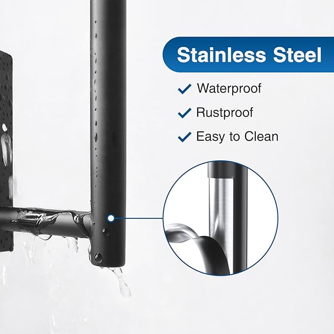 Paper Towel Holder - Self-Adhesive or Drilling, Matte Black Wall Mounted Rack - SUS304 Stainless Steel Kitchen Roll Dispenser Under Cabinet