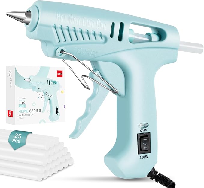 Professional Heavy Duty Glue Gun, High Temperature, Industrial Strength, with Stand (60W/100W Dual Power), Design for School Arts& Crafts, DIY Projects and Home Repairs& Decoration