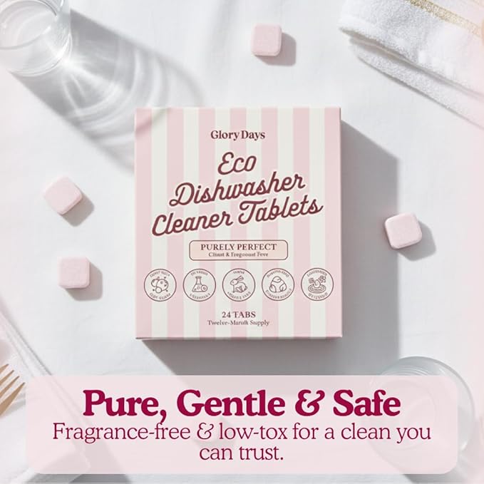 Dishwasher Cleaner And Deodorizer Tablets - 6 Months Supply Unscented Dishwasher Cleaning Tablets - Deep Cleaning Removes Limescale and Odors - Eco-friendly Dish Washer Machine Cleaner - Septic Safe