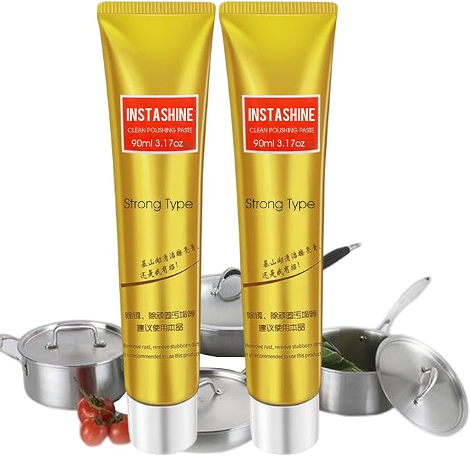 Instashine Metal Polish Cream, Ultimate Metal Polish Cream, Metal Cleaner and Rust Remover, Multifunctional Rust Cleaner for Jewelry, Stainless Steel, Ceramic (2)