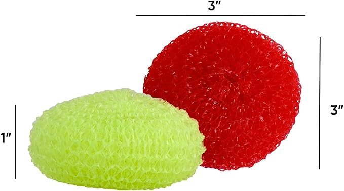 Nylon Scouring Pads-Dish Scrubber, for Dishes, Pots, and Stoves, Durable Mesh Scourers, for Tough Cleaning. Nylon Dish Scrubbers, Pack of 3, Assorted Colors (Superio)
