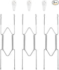 3 Pack Plate Hangers for The Wall, Suitable for 8-10 inch Art Plate, Stainless Steel Invisible Heavy Duty Wire Plate Holder with Wall Hooks, Plate Hangers for Displaying Plates, Platter, Dish, Silver