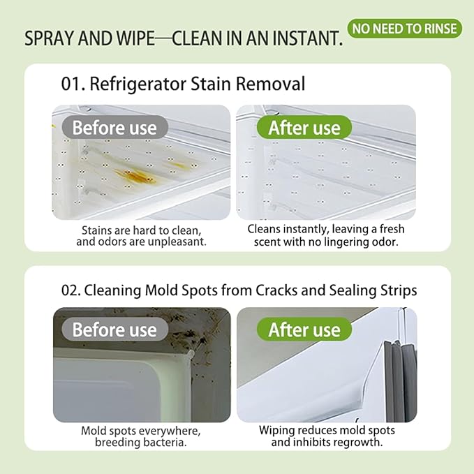 lon Kitchen Cleaner Stain Remover Spray, Kitchen Multi-purpose Foam Cleaner Spray, Kitchen Oil Stains Cleaner for Appliance, Oven, Stove, Range Hood (120ML)