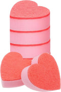 Heart Shaped Non-Scratch Scrub Sponge, Dual-Sided Cleaning Kitchen Sponge and Scrubber for Washing Dishes, Pots & Pans and Household Cleaning Supplies, 6 Scrubbing Sponges