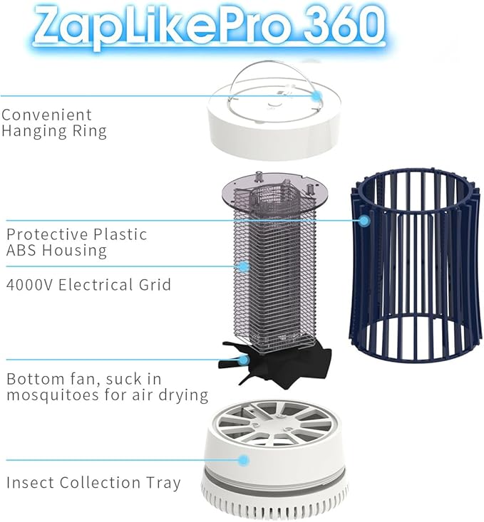 AICase 2pcs Portable USB Electronic Rechargeable Killer Lamp/Bug Zapper for Summer Trip,Outdoor Camping,Patio,Home and Garden,Mosquito Trap Indoor,Moth Trap/Bug Killer/Mosquito Killer Light