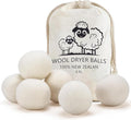Wool Dryer Balls Laundry Reusable Wool Balls for Dryer Organic Premium New Zealand Wool Natural Fabric Softener Reduce Clothing Wrinkles Drying Clothes Faster Eco-Friendly 6 Pack XL