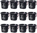 Matthew Cleaning 4.2 Gallon Mop Bucket, Heavy Duty Plastic Cleaning Bucket with Built-in Pour Spout, Mop Holder and Comfort Grip Handle, House and Commercial Cleaning Supplies, Case Pack 12 Pcs Black