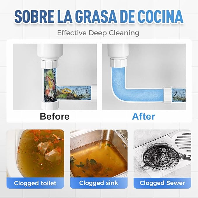 Sink & Drain Cleaner Powder, 2026 New Upgraded Quick Foaming Powder for Bathroom and Kitchen Dredging (1 PCS)