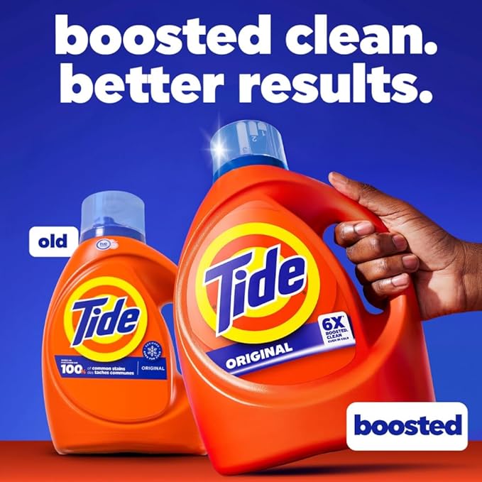 Tide Laundry Detergent Liquid, Original Scent, 64 Loads, 80 FL OZ, Works on 100% of Common Stains, Laundry Soap, Liquid Laundry Detergent