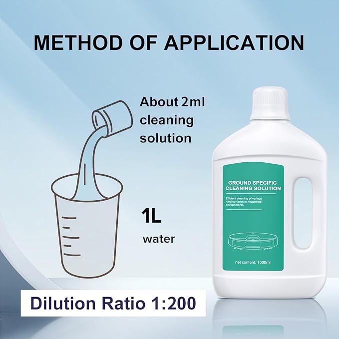 Floor Cleaning Solution Original Scent Compatible with Dreame Cleaning Solution, Residue & Streak Free, Suitable for All Robot Vacuum Cleaners and Wireless Wet Dry Dual-Use Vacuum Cleaners