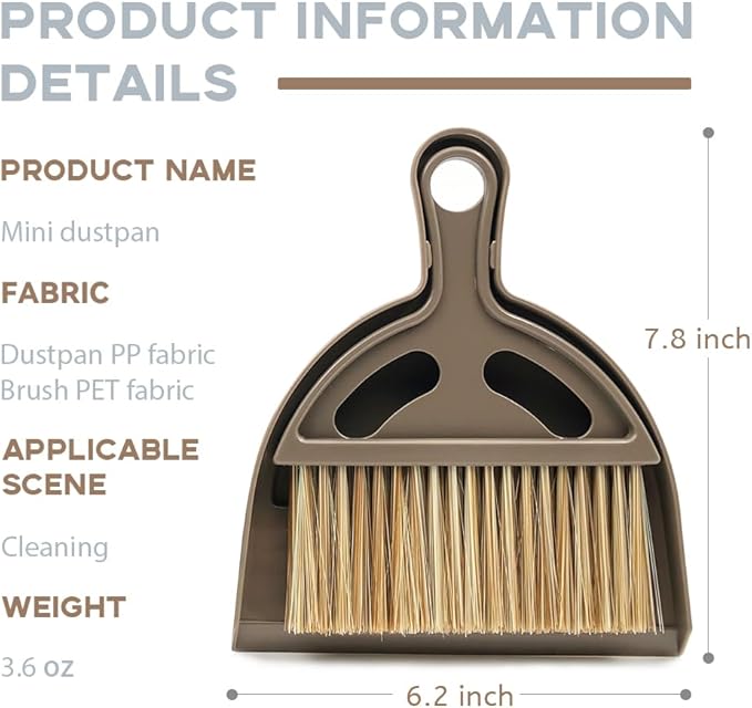 Mini Broom and Small Dustpan Brush - Mini Broom and Dustpans, Small Broom and Dustpan Set, Mini Dustpan and Brush Set, Hand Broom and Dustpan Set for Home and Pets.