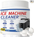 Ice Machine Cleaner Maker and Descaler - 100 Ice Maker Cleaner Tablets Compatible with All Major Brands, Nickel Safe Descaler Countertop Portable Commercial Icemaker Cleaning Solution