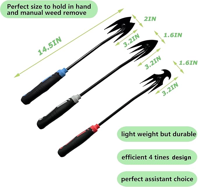 Weeding Tools 3 pcs,Portable Garden Weeder Tool,2025 New Weed Puller Tool,for Hand Weeder Puller for Vegetable Gardening Backyard Farm Planting & Uprooting Weeding Tool