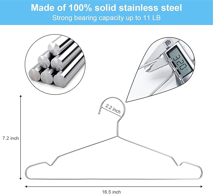 Clothes Hangers 30 Pack Coat Hangers Non Slip Wire Hanger Clothing Heavy Duty Seropy Metal Hangers Space Saving Ultra Thin of Stainless Steel Hanger