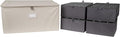 Covermates Keepsakes - Adjustable Zip-Top Storage Box - Configurable FlexGrid Compartments - Heavy Duty Polyester- Reinforced Handles - Stackable Design - Indoor Storage, Beige Heather