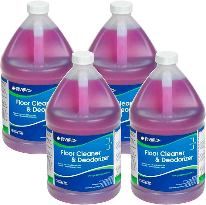 Global Industrial Multi-Purpose Floor Cleaner & Deodorizer, Lavendary Scented, 1 Gallon Bottle, 2 Bottles Per Case, Light Duty Multi-Surface Floor Cleaner