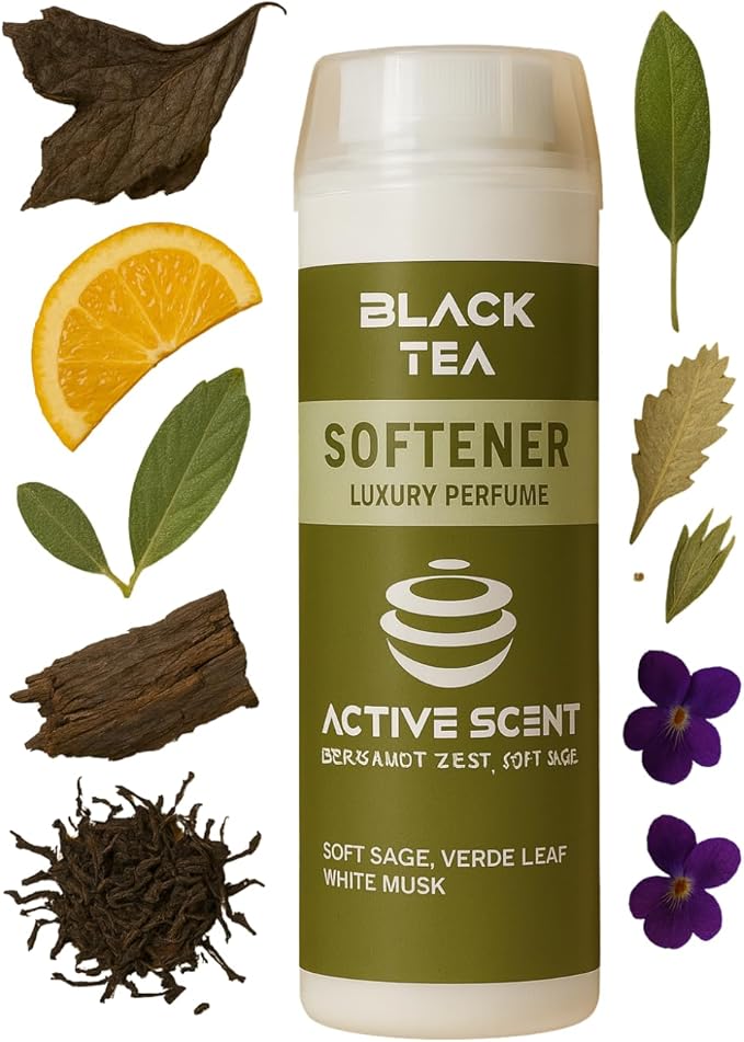 Indian Bergamot - Black Tea Luxury Fabric Softener – 1 Liter (33.8 fl oz) – Sophisticated Black Tea Perfume-Inspired Softener, Long-Lasting Fragrance, Ultra-Soft Finish