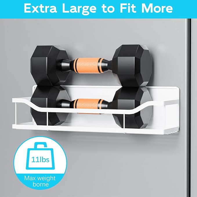 Multifunctional Magnetic Shelf for Washing Machine, Refrigerator, Microwave, and Any Metal Surface, Powerful Magnetic Shelves Include Magnetic Paper Towel Holder, Unique Hollow Design (5 pcs - White)