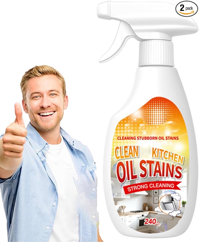 Fiell Clean Up Kitchen Oil Stains, Heavy Oil Cleaner Stain,Oil StainsClean Up Kitchen,Clean Up Kitchen Oil Stains Spray-Heavy Duty Degreaser & Foam (1pc)