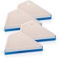 FOSHIO 4Pack White Auto Home Kitchen Bathroom Shower Squeegee Hand Squeegee Window Wiper Mirror Wiper with Blue Silicone Water Blades